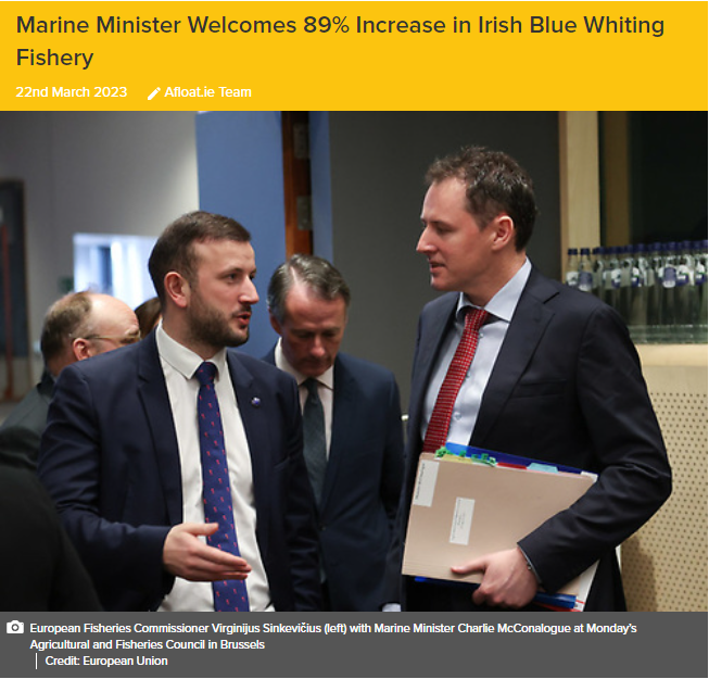 Marine Minister Welcomes 89% Increase in Irish Blue Whiting Fishery