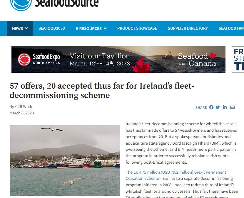 57 offers, 20 accepted thus far for Ireland’s fleet-decommissioning scheme