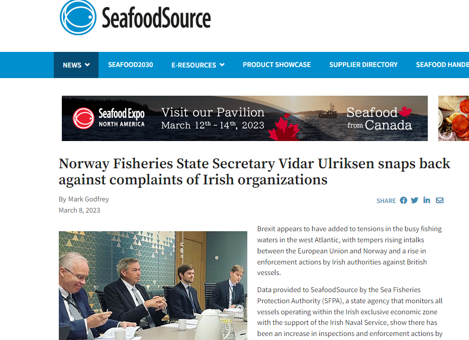 Norway Fisheries State Secretary Vidar Ulriksen snaps back against complaints of Irish organizations